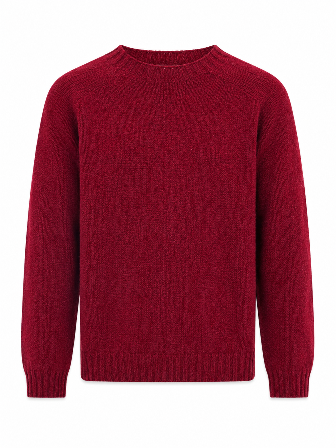 Harley of Scotland Herren-Wollpullover Maroon Vorderansicht
